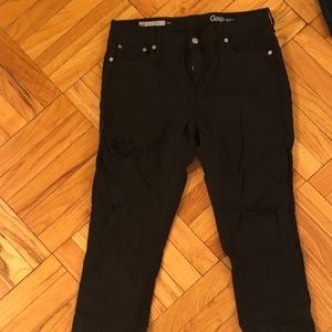 Distressed Boyfriend Black Gap Jeans, Size 29r